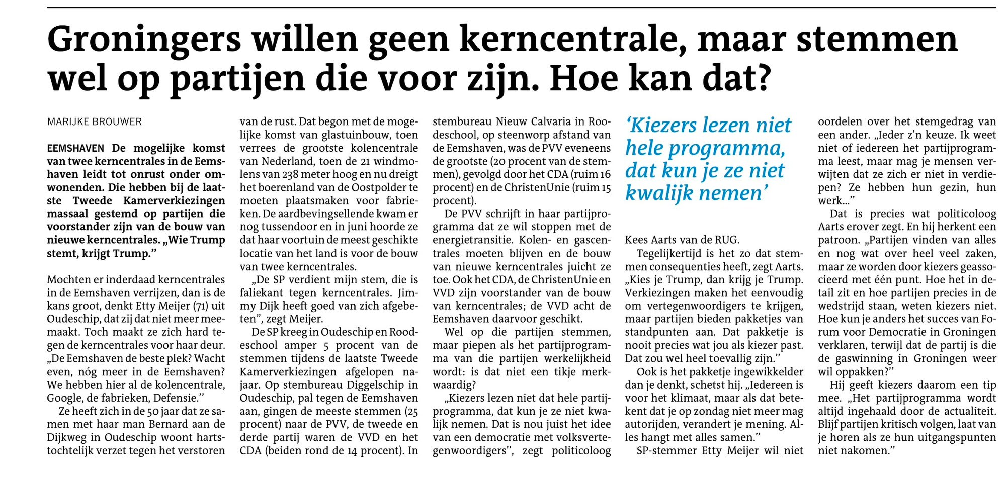 Krantje gaat nat